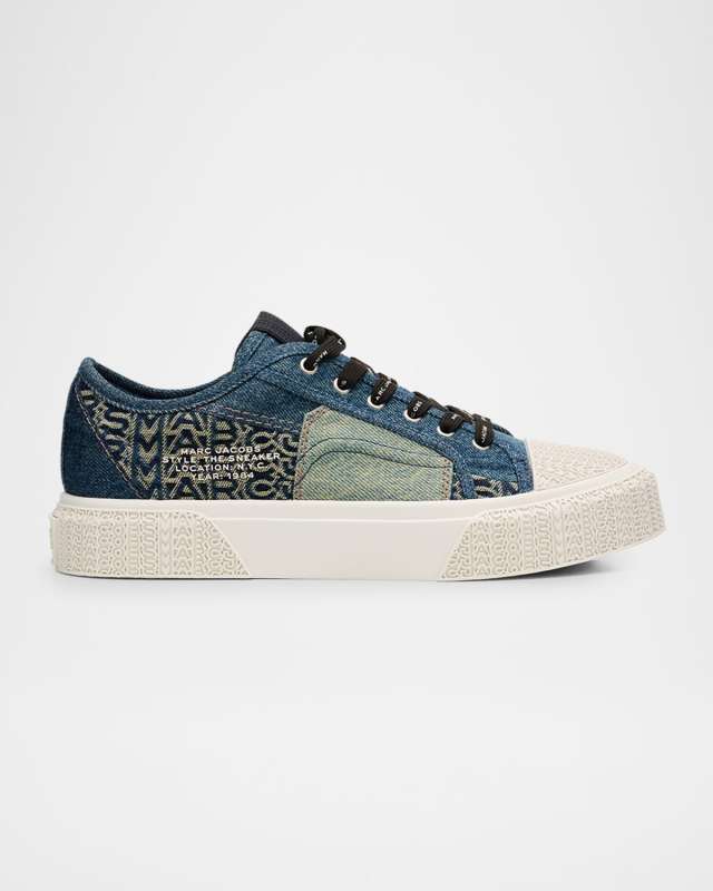 The Patchwork Denim Low-Top Sneakers